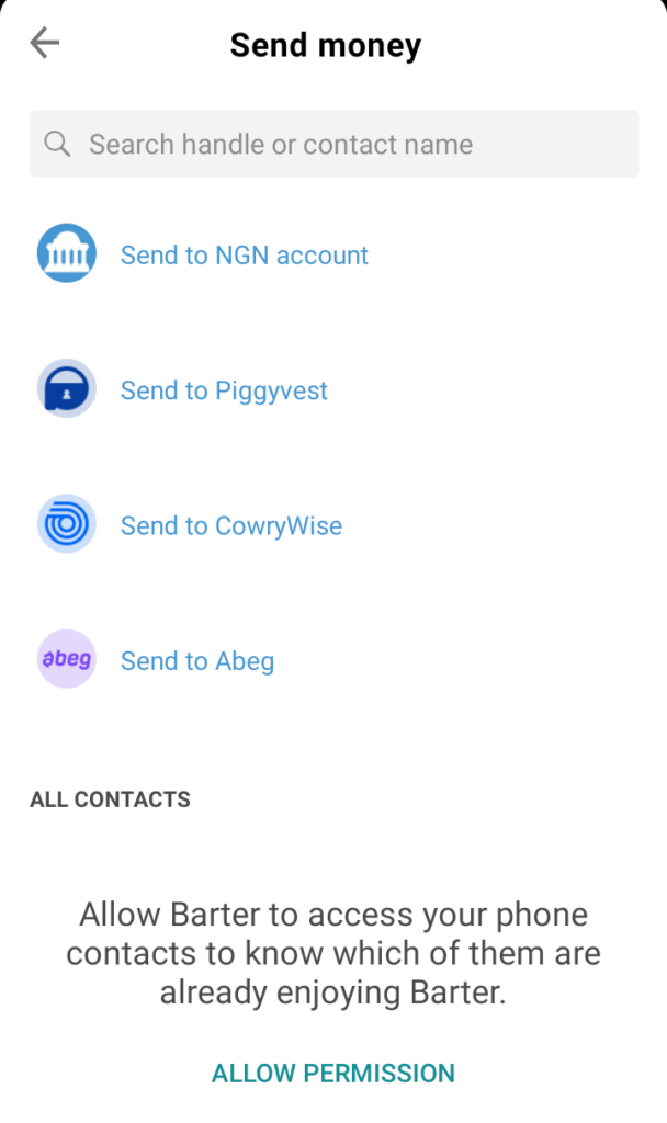 How to send money on Barter by flutterwave app