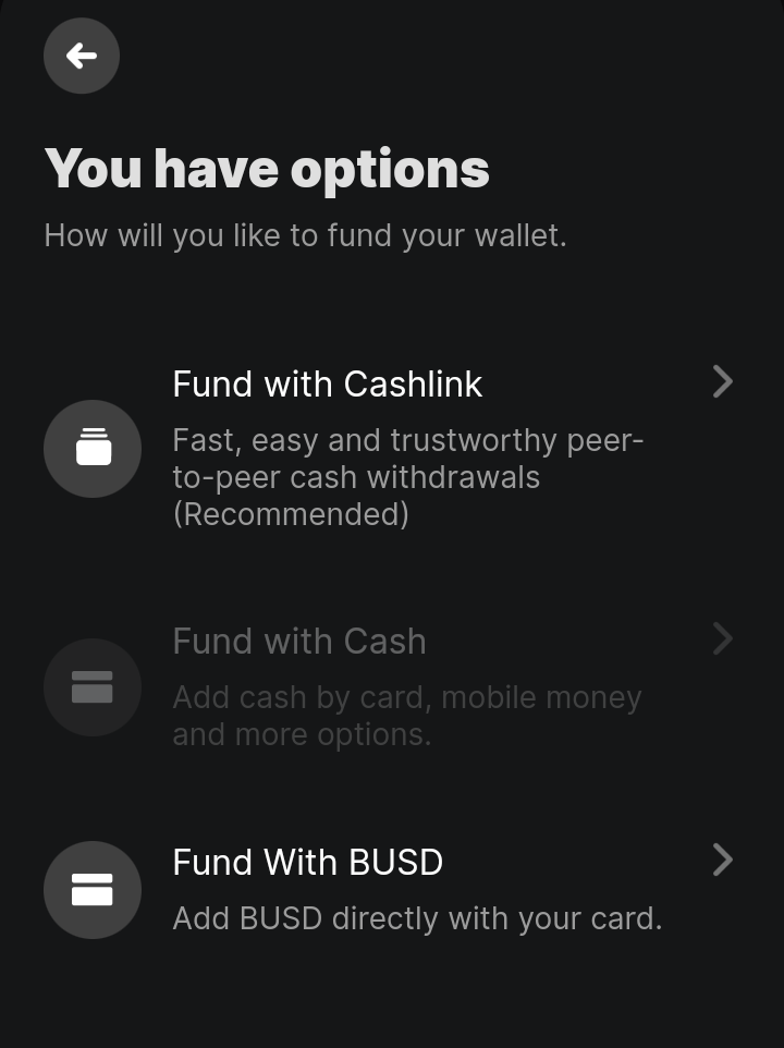 Add Cash with cashlink on Bundle App