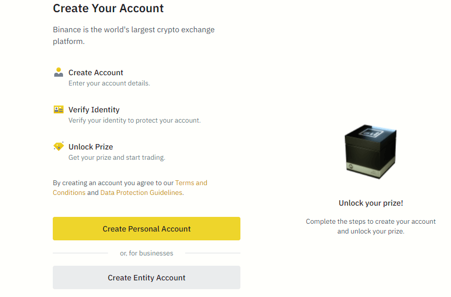 Create personal account or entity account