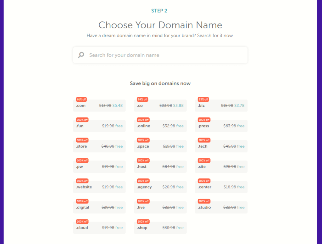 choose a free top level domain name on Namecheap