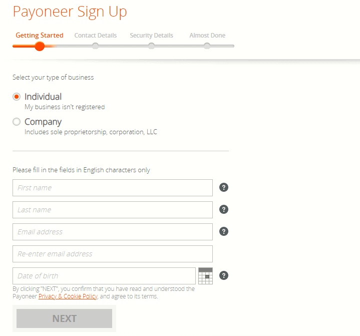 Payoneer $25 sign up bonus