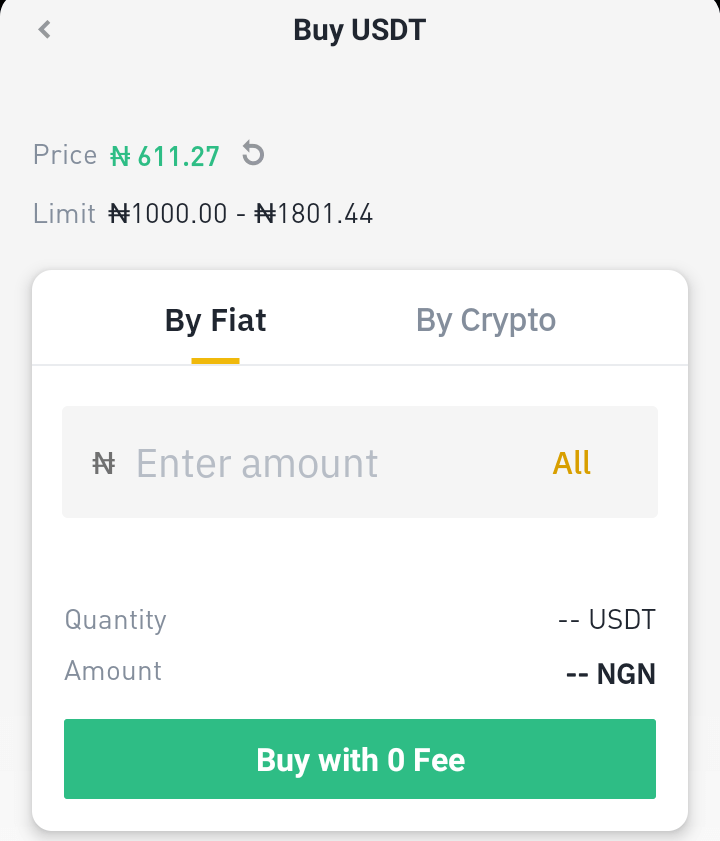 Enter Amount to Buy