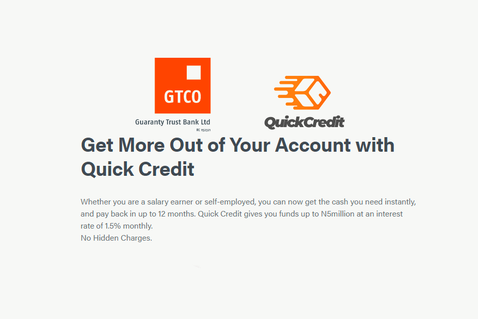 GTBank Quick Credit Loan code