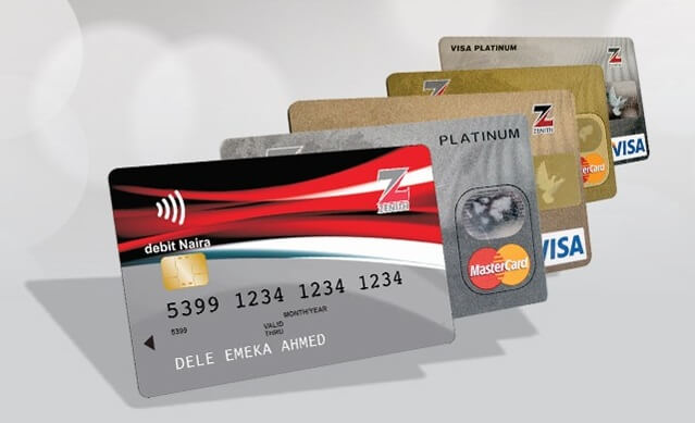 Zenith Bank MasterCard and VISA card