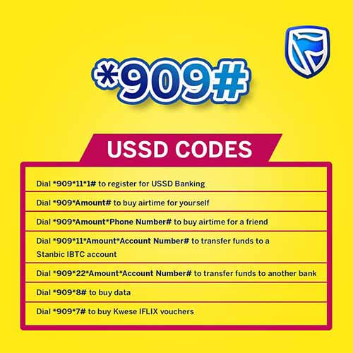 Stanbic IBTC USSD Banking Codes for bills, open account etc