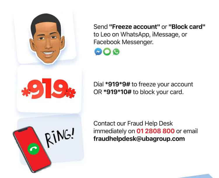 Code to Block UBA Account