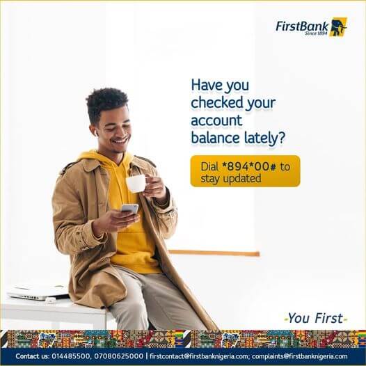 First Bank Transfer code to Check Account Balance