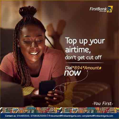 How to Buy Airtime with First Bank USSD Code for yourself