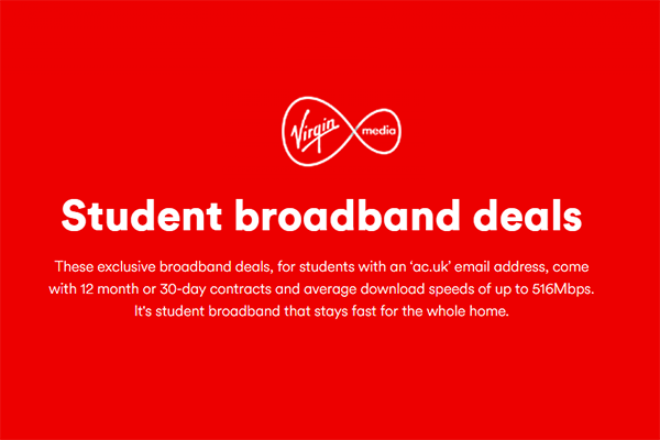 Virgin media student broadband deals discount