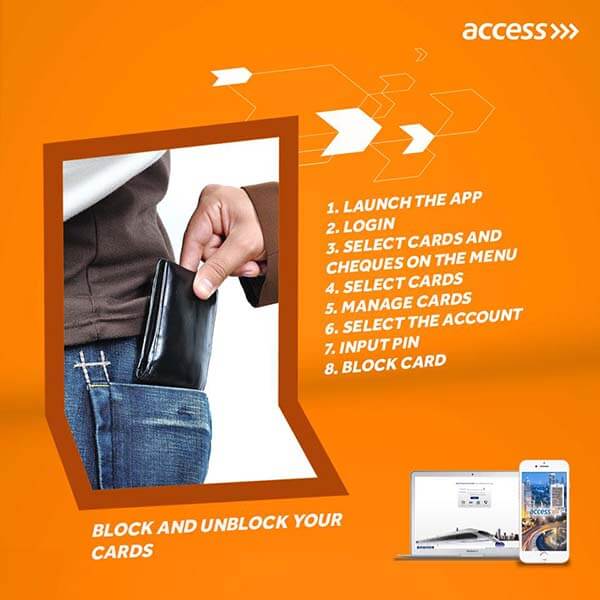 How to Block Access Bank ATM Card on Mobile App
