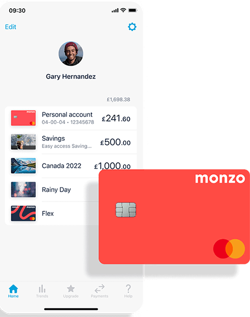 Monzo bank free debit card