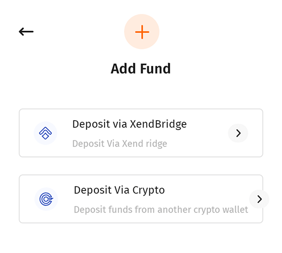 Add fund option on Xend Finance