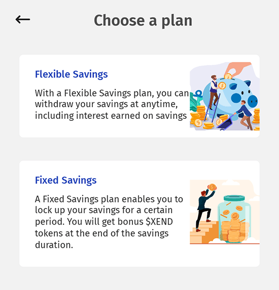 Xend finance savings plan