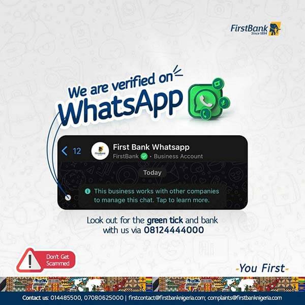 First Bank Customer Care Whatsapp Number