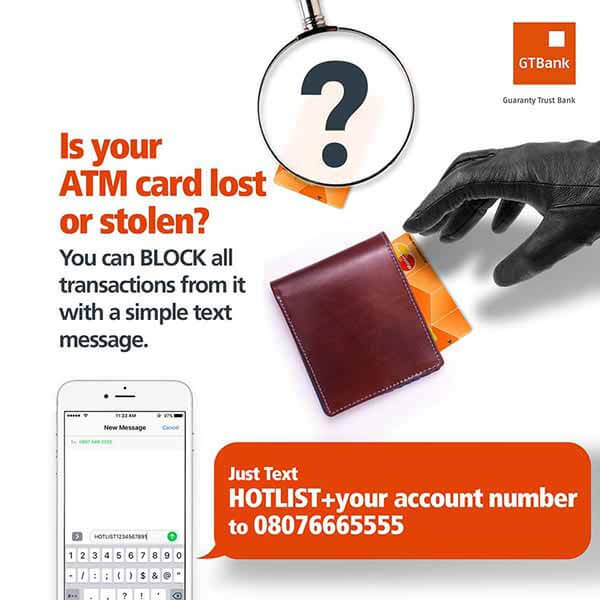 How to Block GTBank ATM Card by SMS