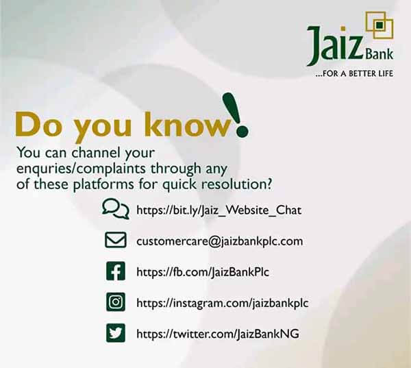 Jaiz Bank Customer Care