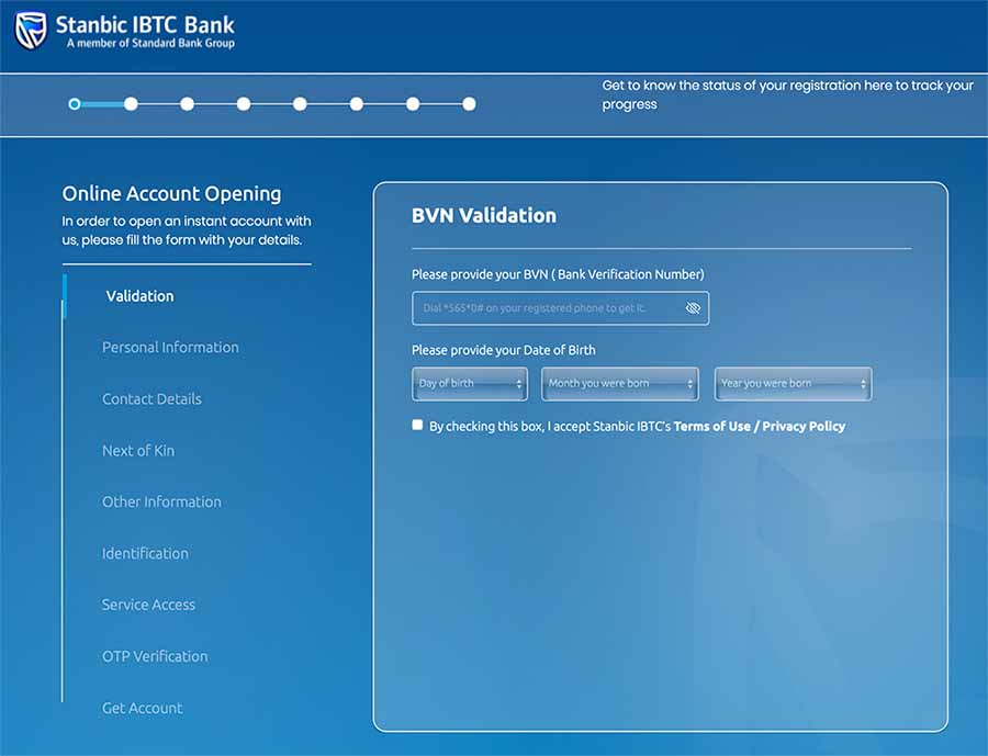 Stanbic account opening form online