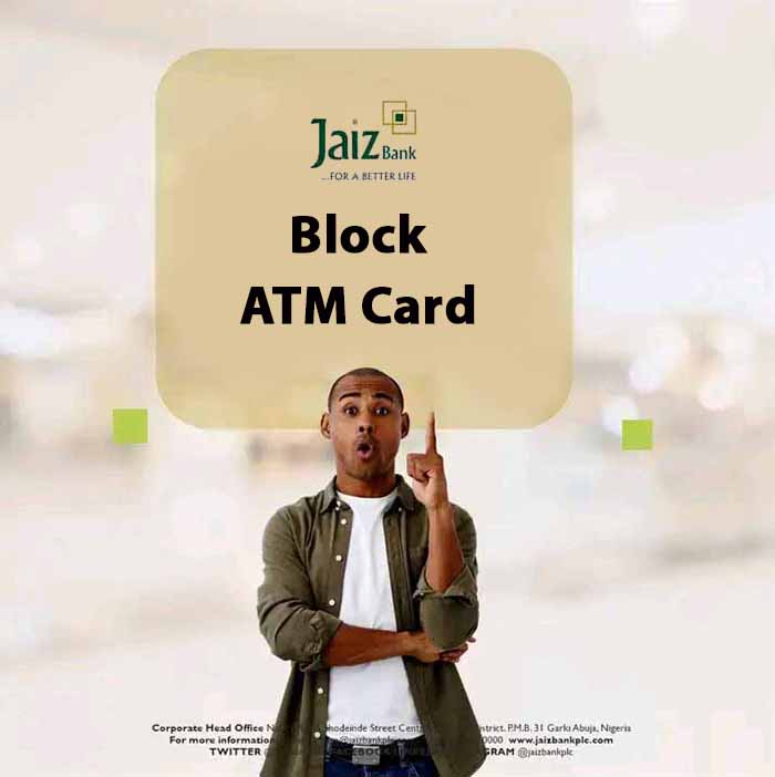How to Block Jaiz Bank ATM Debit Card Online
