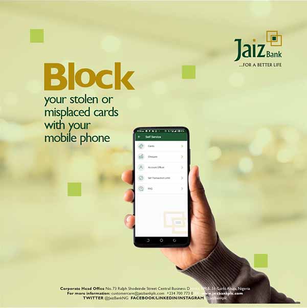 How to Block Jaiz Bank ATM Debit Card Online Mobile App