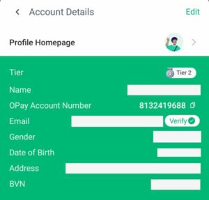 how to check sender number on opay