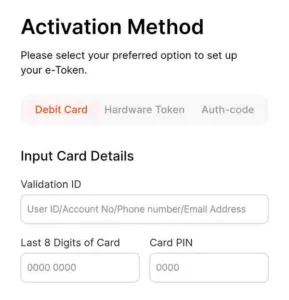 Activate GT token with ATM card