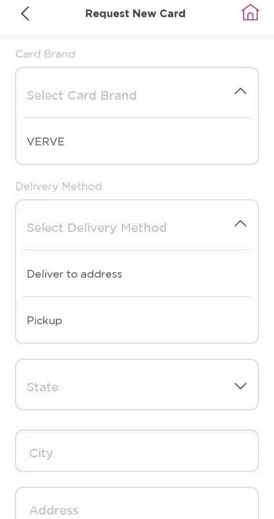 VBank verve card and delivery method
