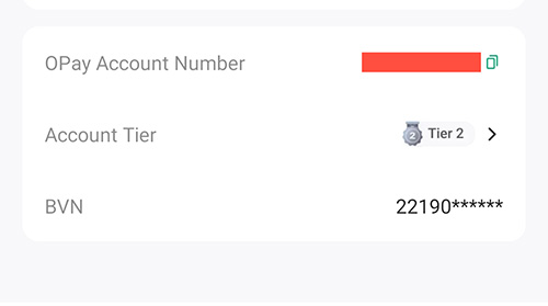 Find Your BVN Number on Opay app