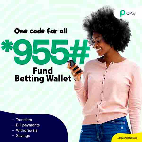 Opay USSD Code to Fund Betting Wallet