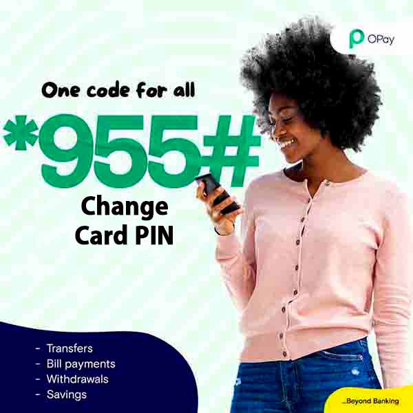 OPay USSD Code to Change Card PIN