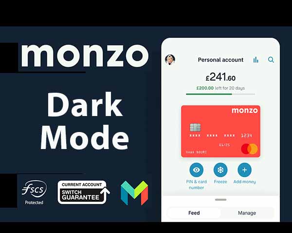 Enable Dark Mode on Monzo Bank App