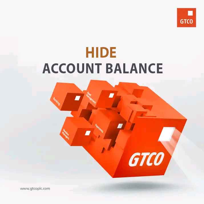 Hide GTBank Account Balance on GTWorld App