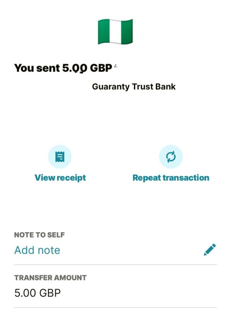 Sendwave app Repeat Transaction and add note feature 