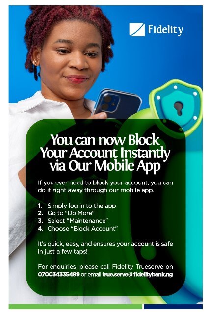 Steps to Block Your Fidelity Bank Account on the Mobile App